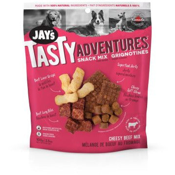 Jay&#39;s Tasty - Gâteries pour Chien - Grignotines Boeuf &amp; Fromage 100g