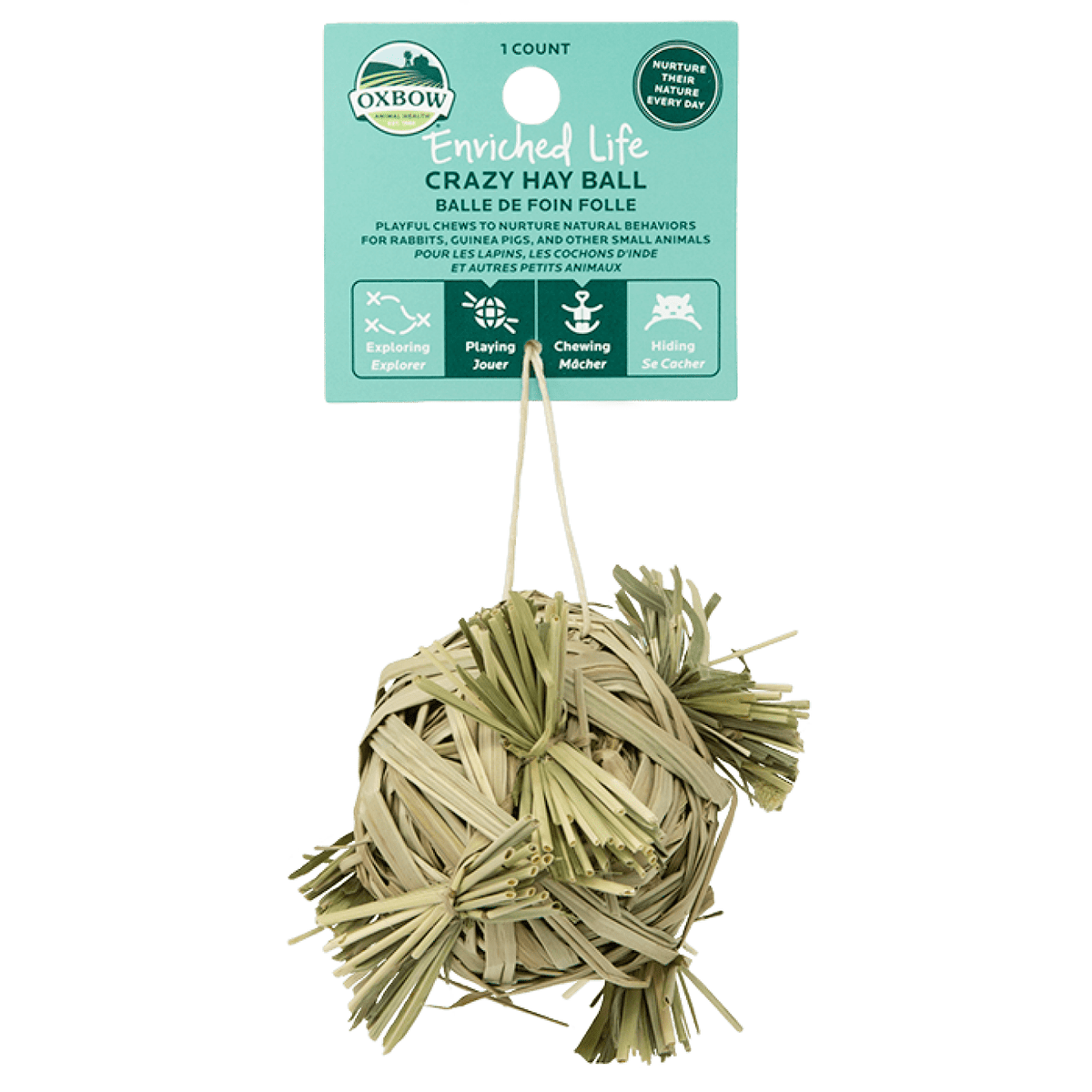 Oxbow Enriched Life Hay Chew Treat - Crazy Hay Ball