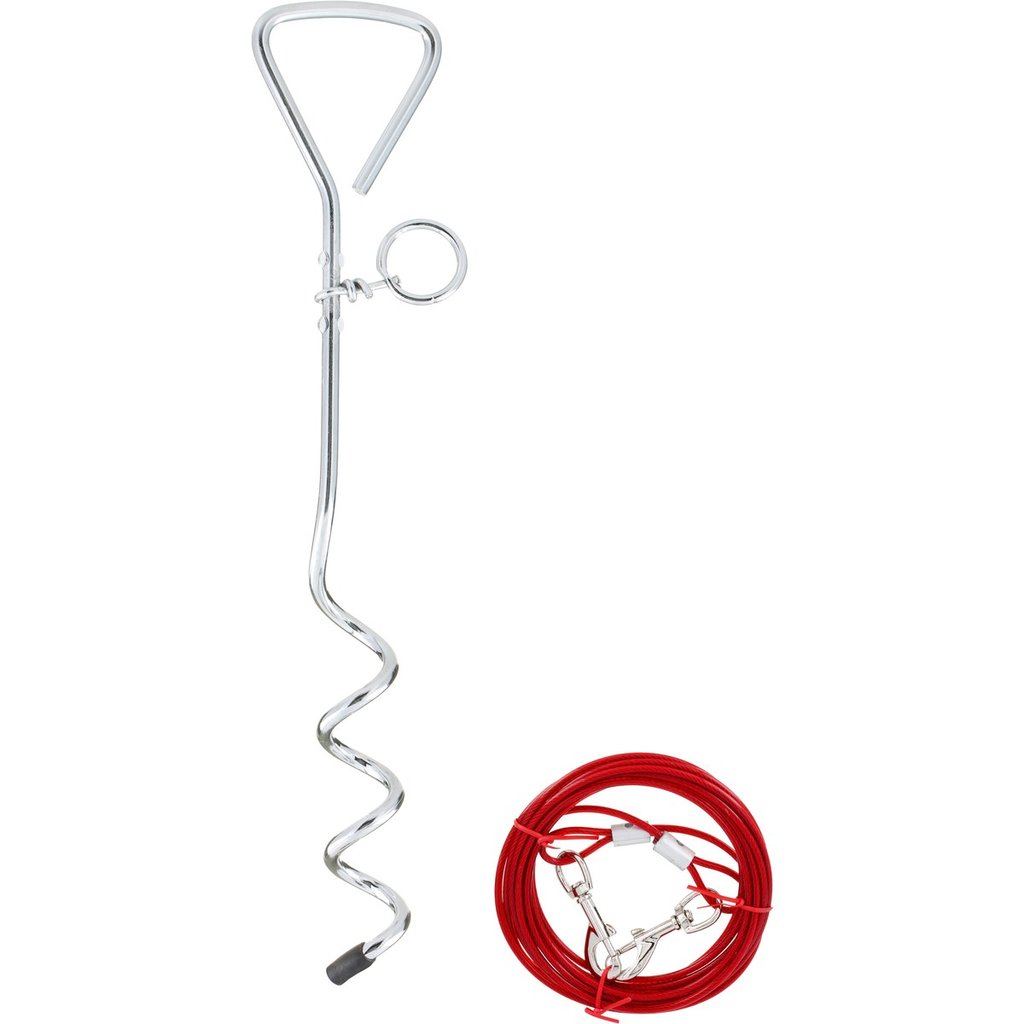 Bud&#39;z Dog Tie Out Yard Stake with 15&#39; Cable