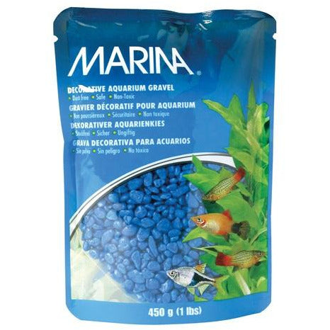 Gravier décoratif pour aquarium Marina Blue, 450 g (1 lb)