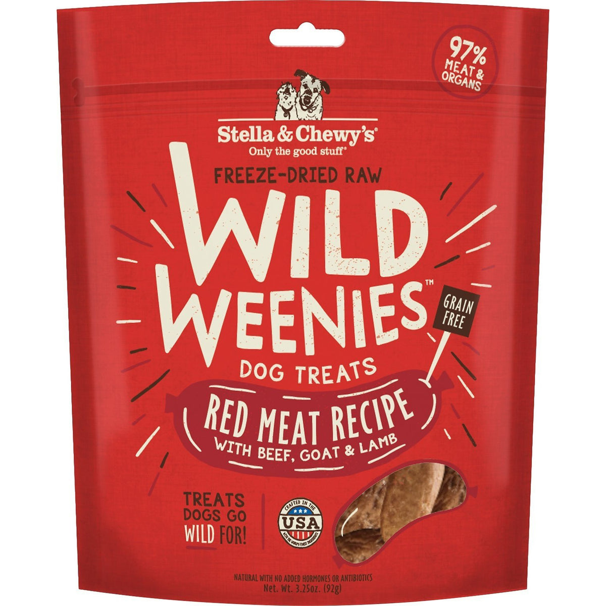 Gâteries pour chiens Stella &amp; Chewy&#39;s Wild Weenies - Recette de viande rouge (3,25 oz)