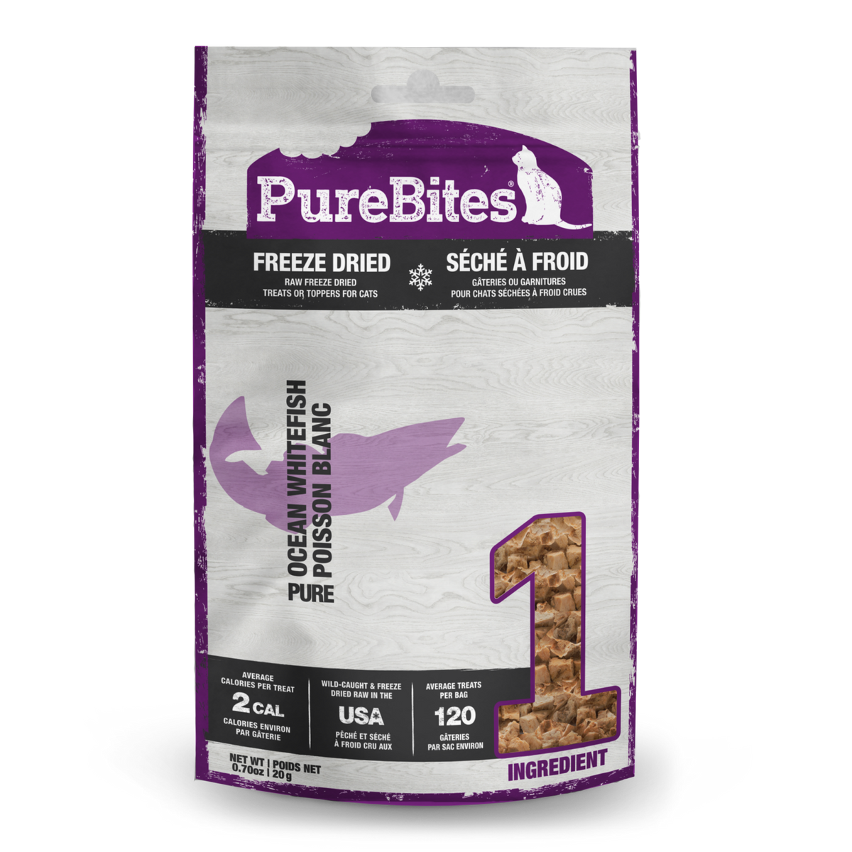 PureBites - Gâteries pour chats Corégone/Whitefish lyophilisées