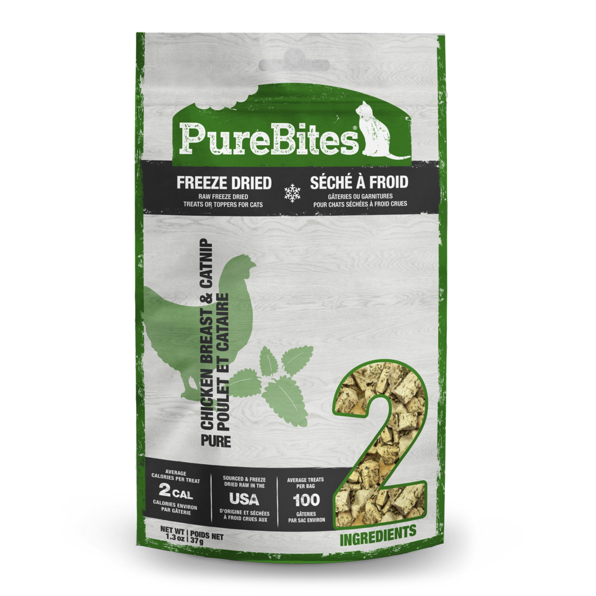 PureBites - Gâteries pour chats lyophilisées au poulet et à l&#39;herbe à chat