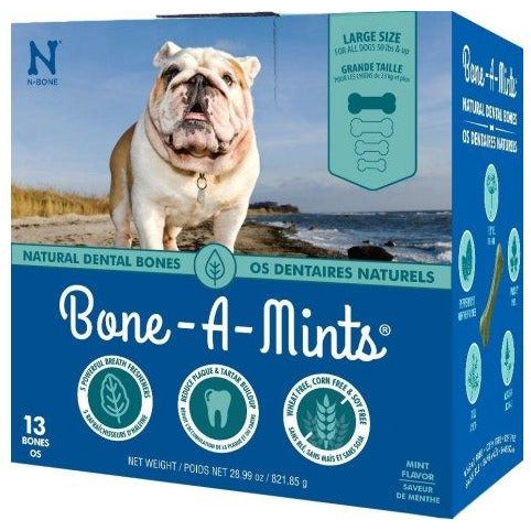 Bone-A-Mints by N-Bone - Large 13 Pack of Natural Dental Bones - Dog Treats