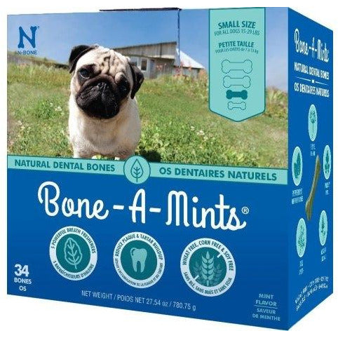 Bone-A-Mints par N-Bone - Petit paquet de 34 os dentaires naturels - Friandises pour chiens