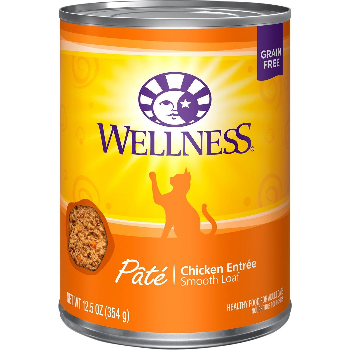 Wellness - Pâté Poulet Entrée de nourriture humide en conserve pour chats (12,5 oz)
