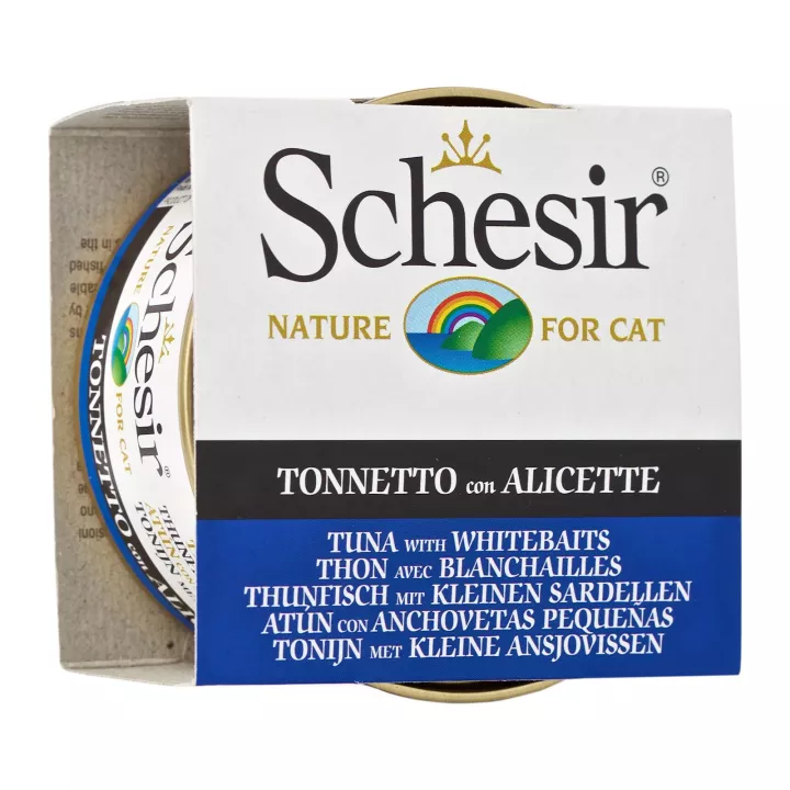 SCHESIR Tuna &amp; Whitebaits (85g) - Canned Cat Food