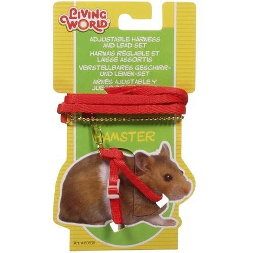 Living World Figure 8 Harness and Lead Set For Hamsters - 75 cm (30&quot;) - Red