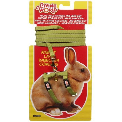 Living World Adjustable Harness and Lead Set For Rabbits, Green