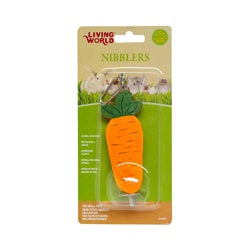 Living World Nibblers Wood Chews - Carrot on Stick