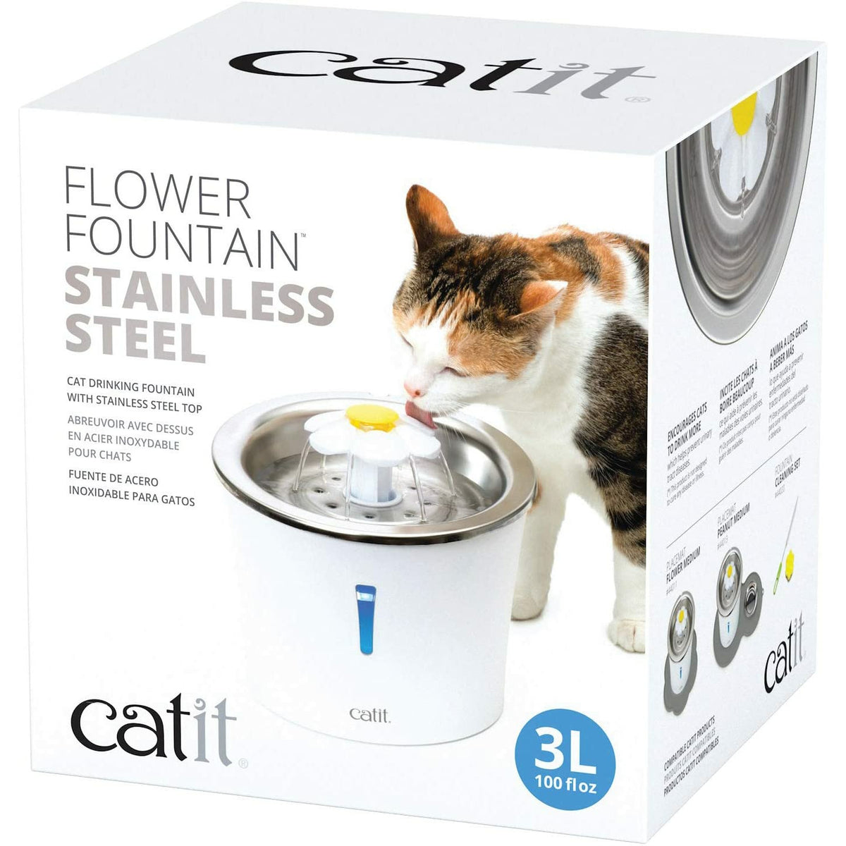 Catit Fontaine / abreuvoir de fleur en acier inoxydable pour chats