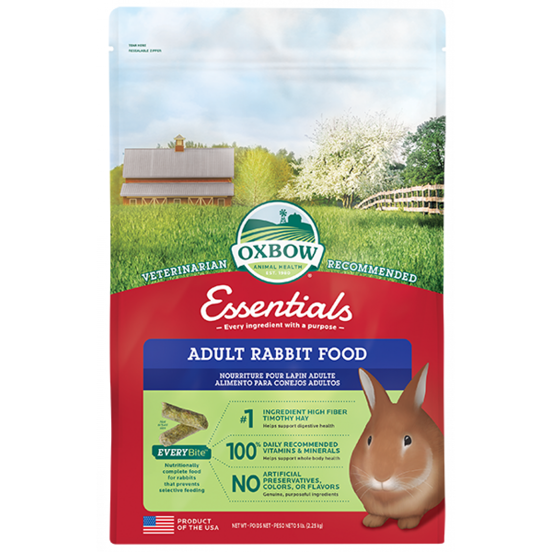 Oxbow Essentials - Nourriture pour lapin adulte