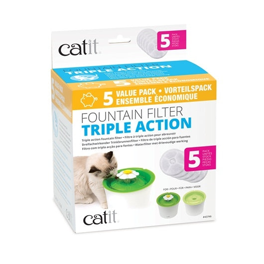 Filtre pour fontaine à triple action Catit - paquet de 5