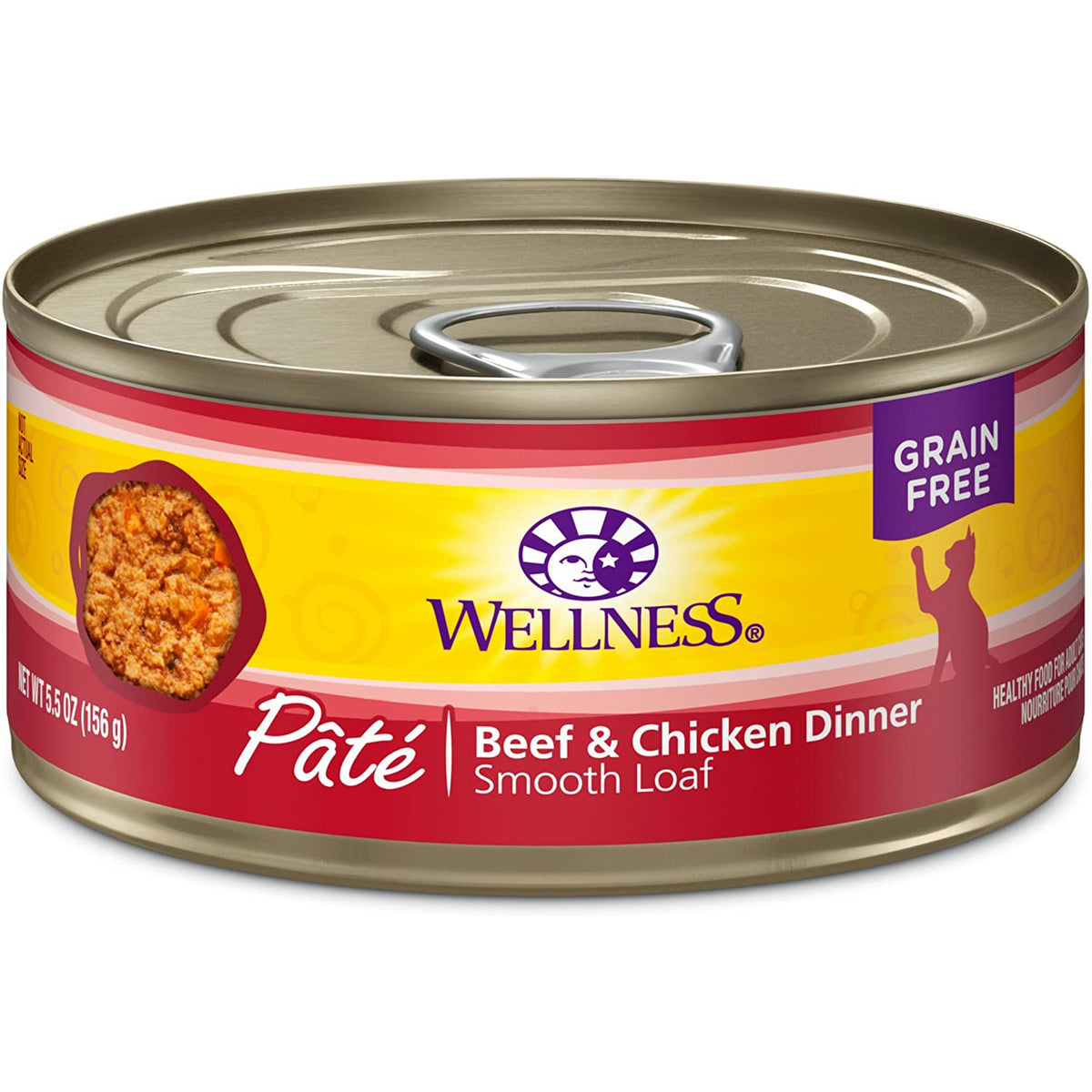 Wellness - Pâté au bœuf et poulet - Nourriture humide en conserve pour chats (5,5 oz)