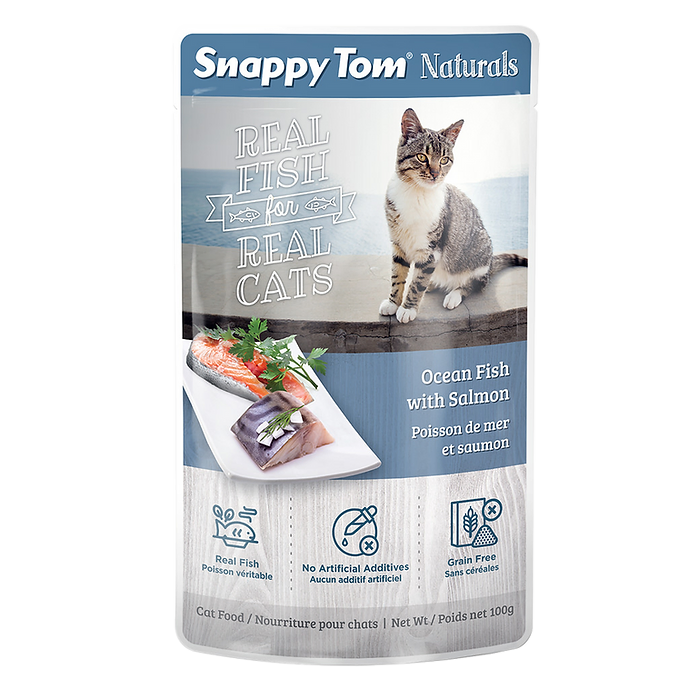 Snappy Tom - Naturals - Poisson de mer &amp; Saumon - Nourriture en conserve pour chat (100g)