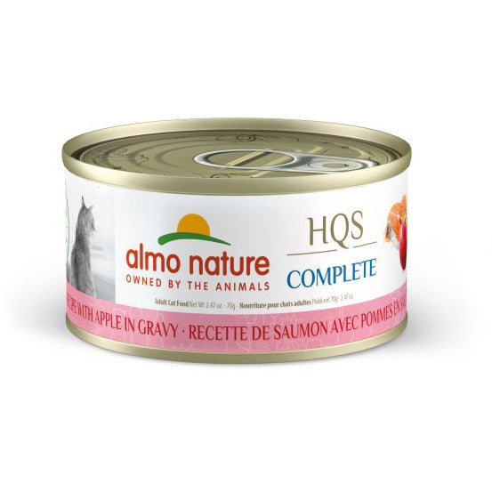 Almo Nature - HQS Complete - Saumon Et Pomme En Sauce - Nourriture en conserve pour chat (70g)