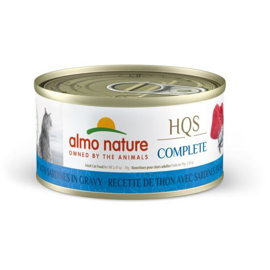 Almo Nature - HQS Complete Chat - Thon Et Sardines En Sauce - Nourriture en conserve pour chat (70g)