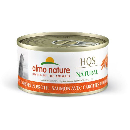 Almo Nature - HQS Natural- Saumon Et Carottes Au Bouillon - Nourriture en conserve pour chat (70g)
