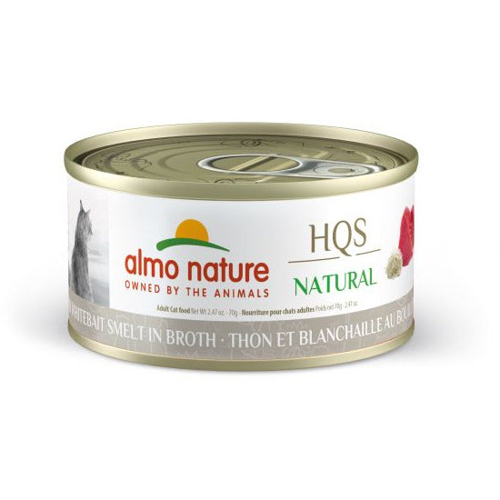 Almo Nature - HQS Natural - Thon Et Blanchaille Au Bouillon - Nourriture en conserve pour chat (70g)