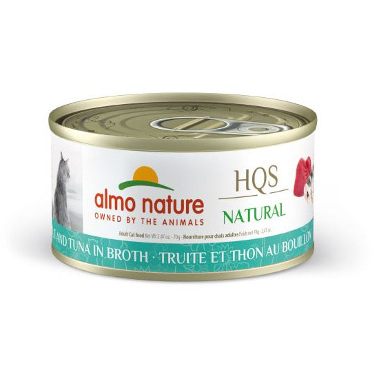Almo Nature - HQS Natural Chat - Truite Et Thon Au Bouillon - Nourriture en conserve pour chat (70g)