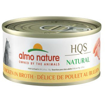 Almo Nature- HQS Natural - Délice De Poulet Au Bouillon - Nourriture en conserve pour chat (70g)