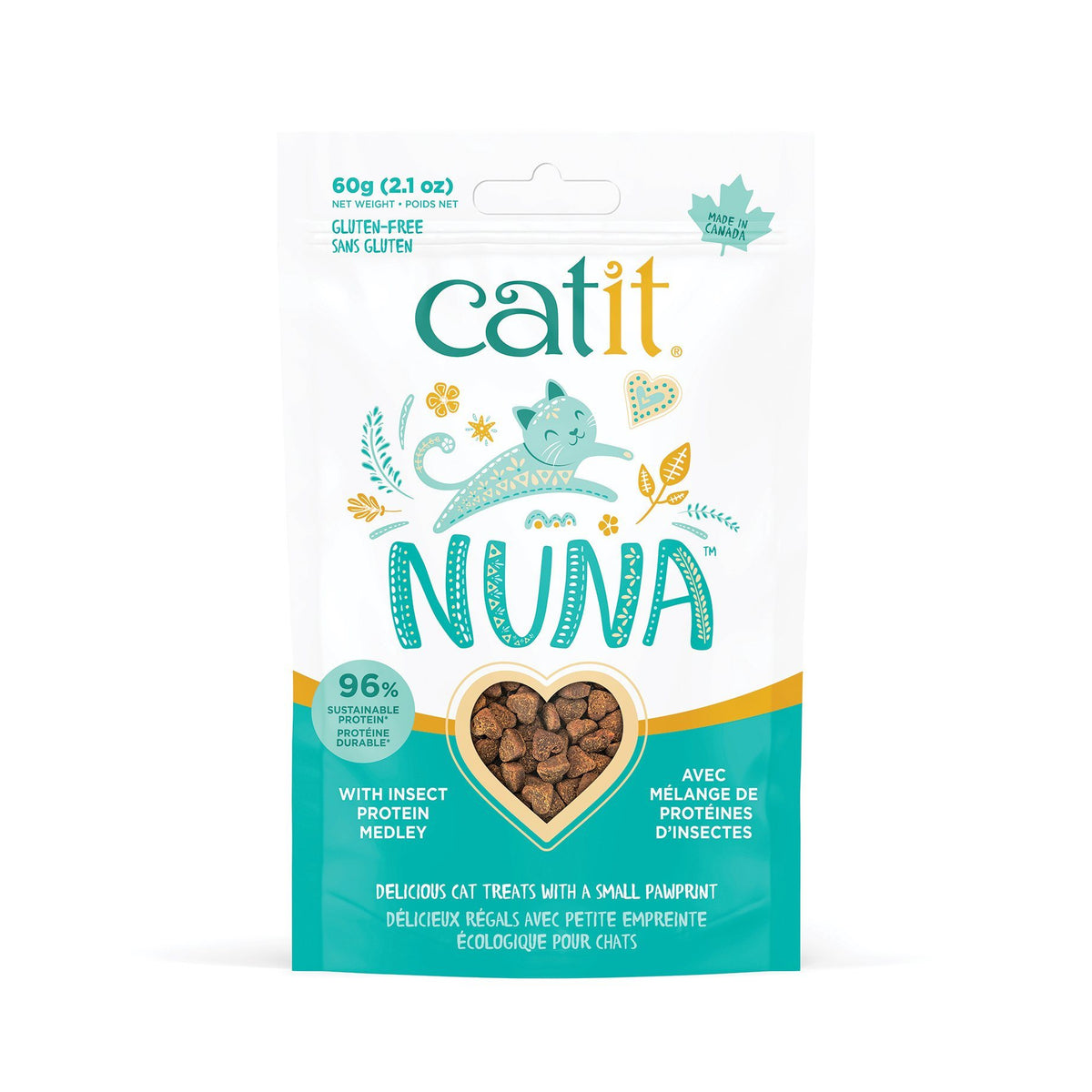 Gâteries Catit Nuna – Régals à base de protéines d’insectes (60g)