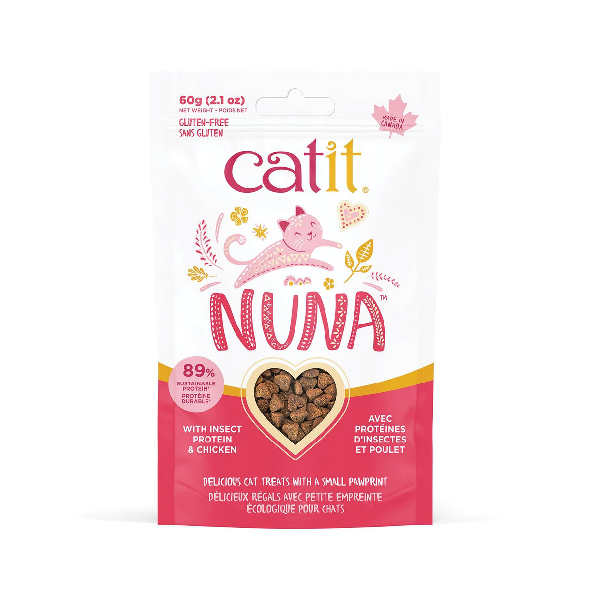 Gâteries Catit Nuna – Régals à base de protéines d’insectes + poulet (60g)