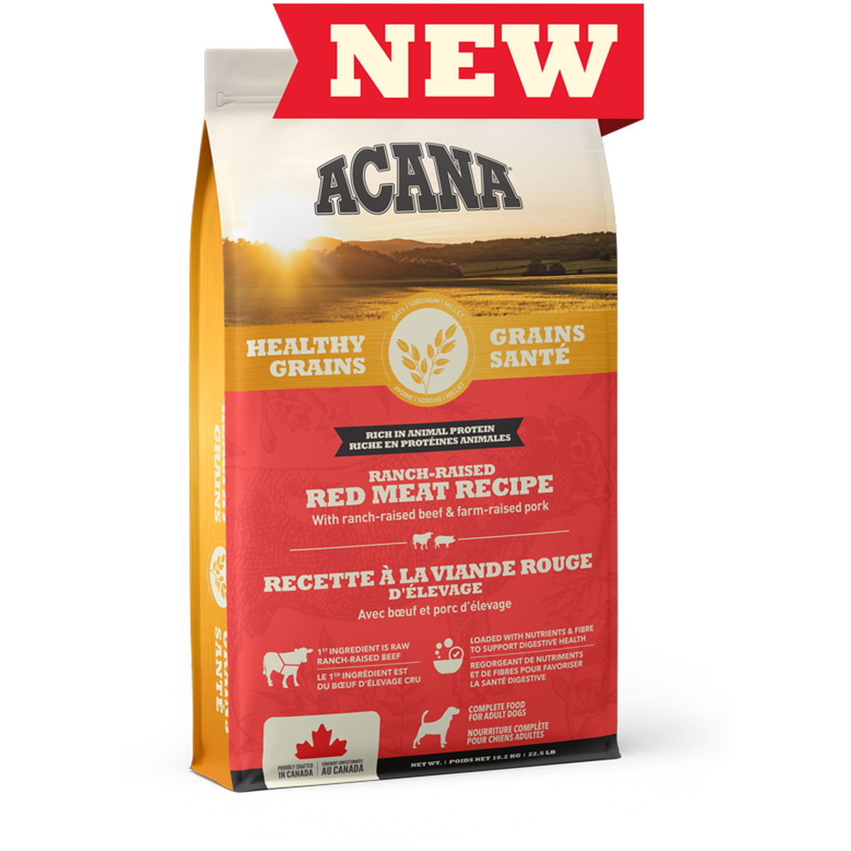 Acana Healthy Grains / Grains Santé - Viande Rouge - Nourriture pour chien