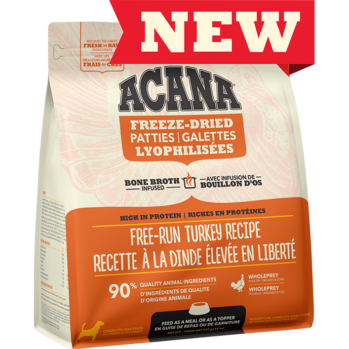 ACANA Freeze-Dried Dog Food - Free-Run Turkey Recipe - Patties (397g)