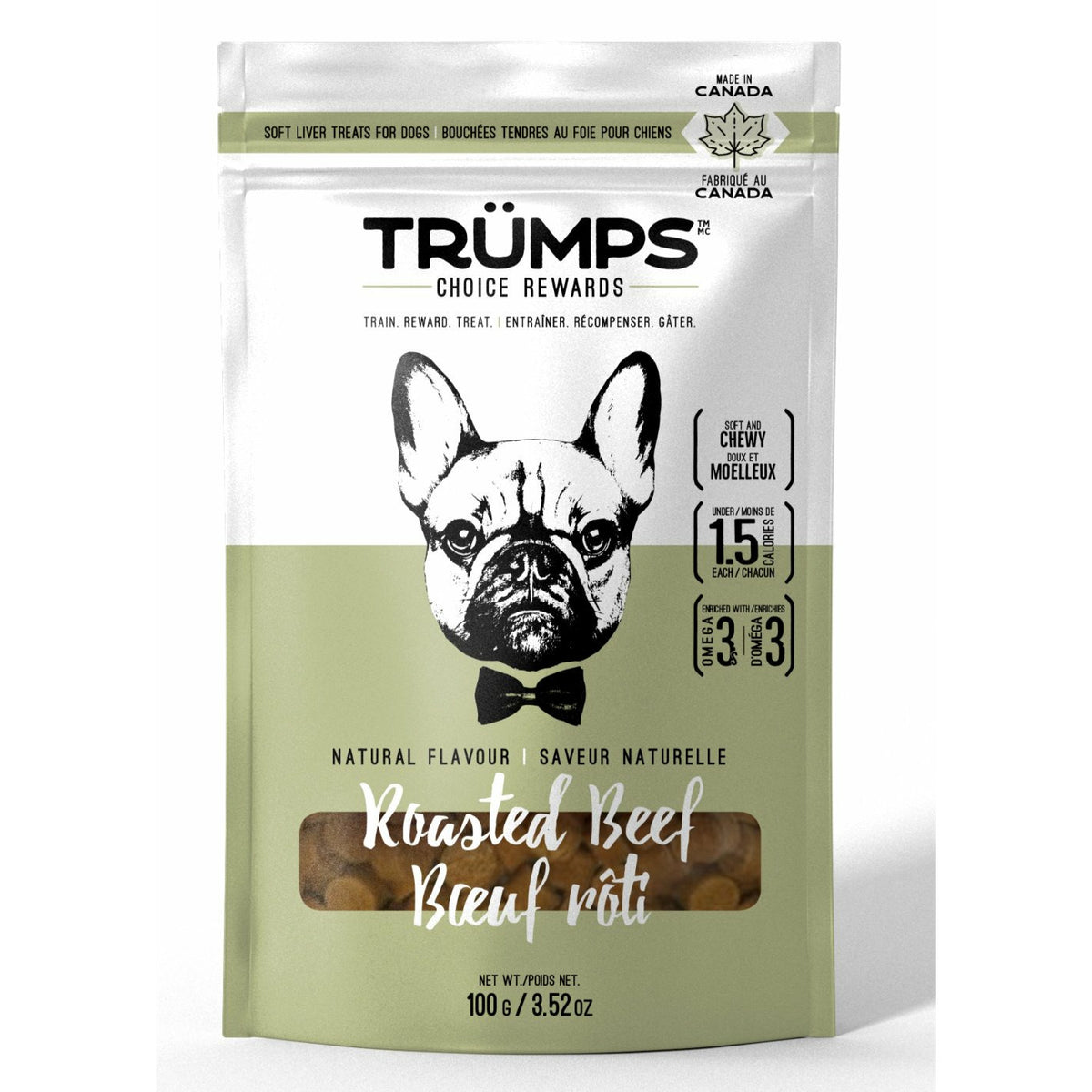 Trumps Choice Rewards Gâteries pour chiens - Boeuf rôti naturel (100g)