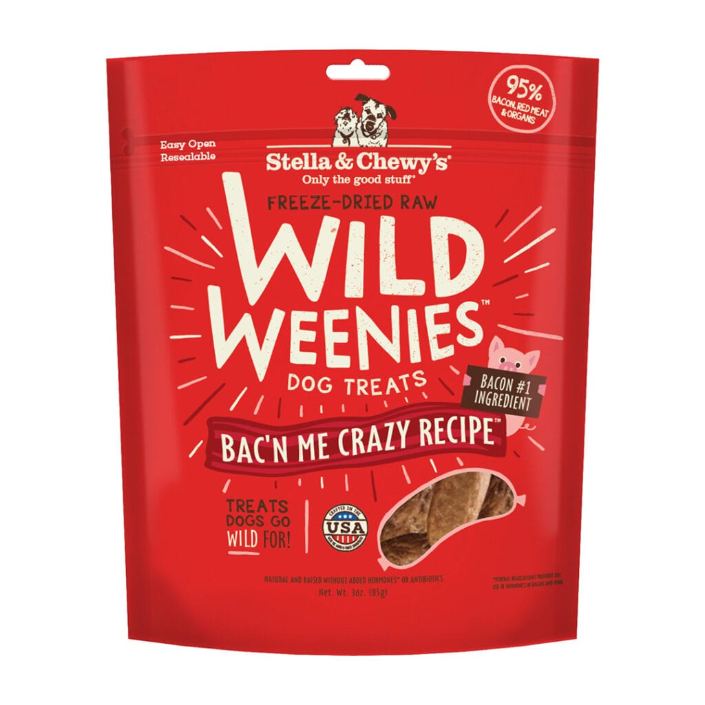 Gâteries pour chiens Wild Weenies de Stella &amp; Chewy&#39;s - Bac&#39;n Me Crazy (Bacon) (3,25 oz)