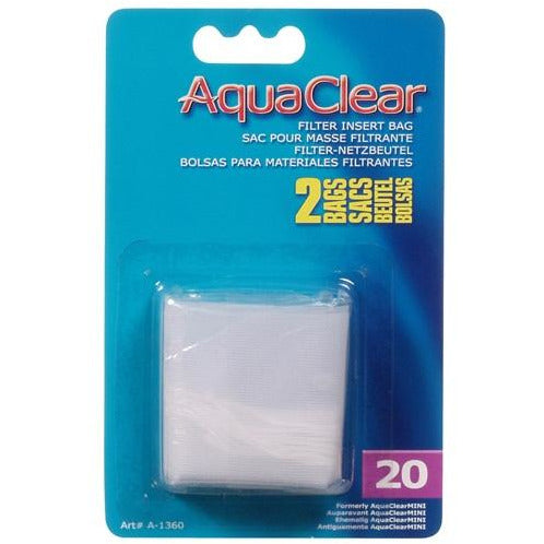 AquaClear Nylon Filter Media Bags for AquaClear 20 Power Filter, 2 pack