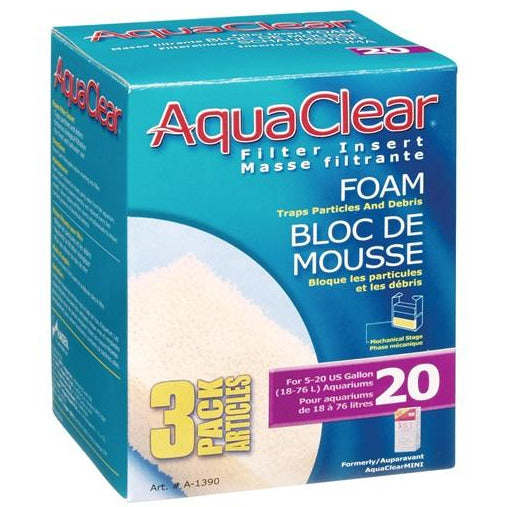 AquaClear 20 Foam Filter insert, 3 pack