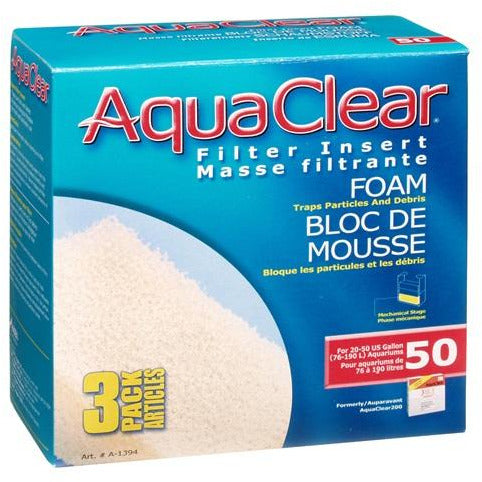AquaClear 50 Foam Filter insert, 3 pack