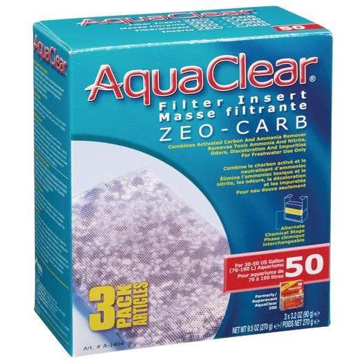AquaClear 50 Zeo-Carb Filter insert, 3 pack, 270 g (9.5 oz )