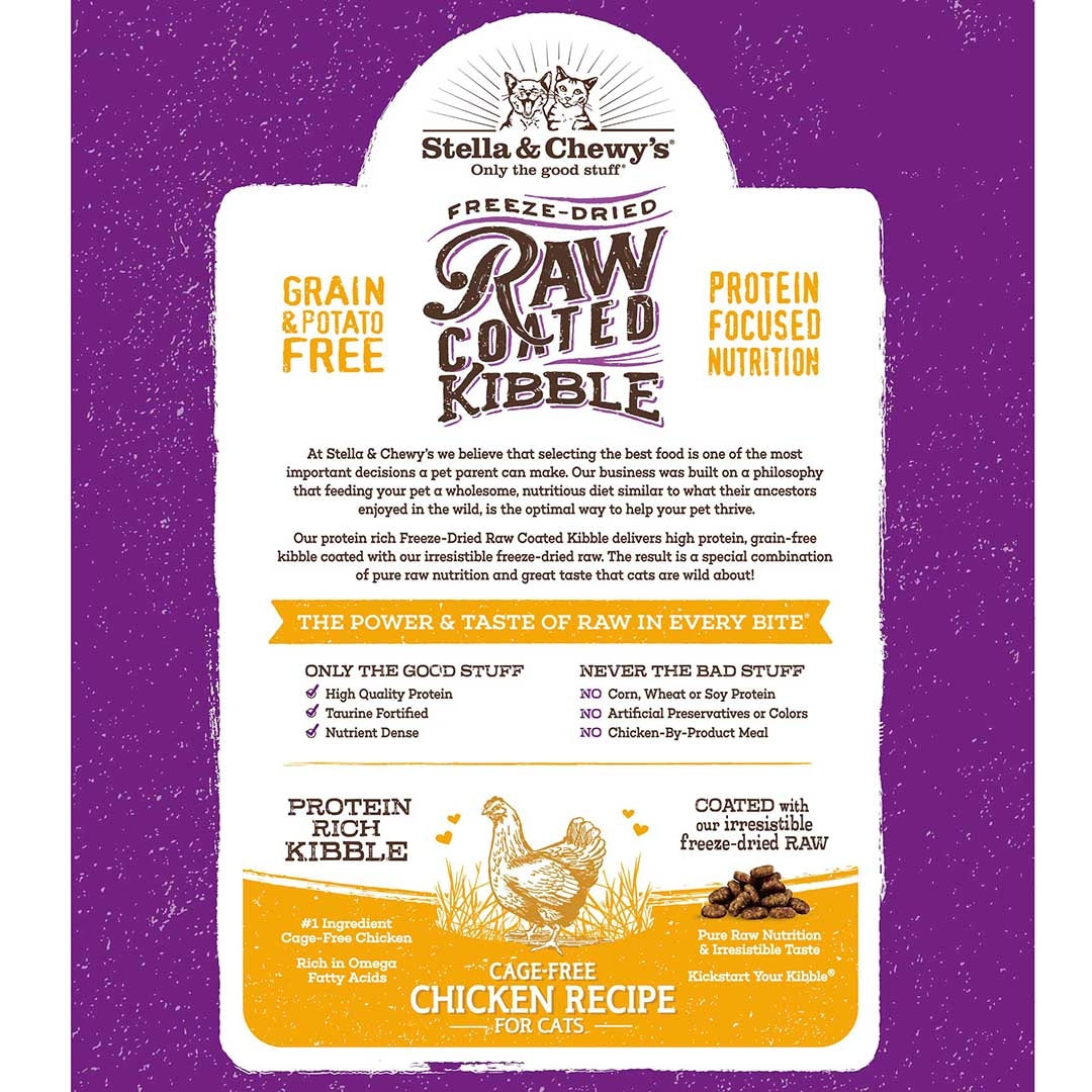 Stella &amp; Chewy&#39;s - Raw Coated Kibble Poulet - Nourriture pour chat (5 lb)