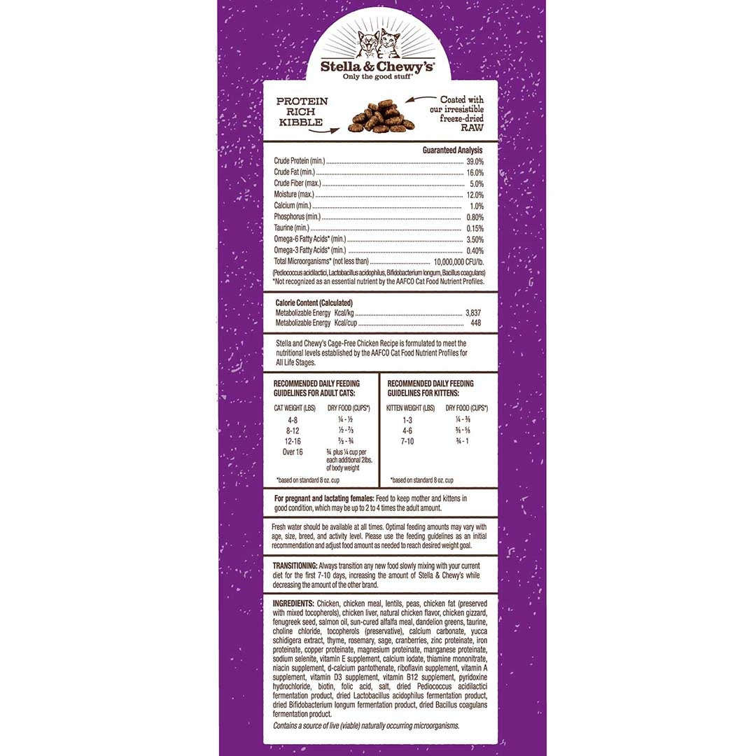 Stella &amp; Chewy&#39;s - Raw Coated Kibble Poulet - Nourriture pour chat (5 lb)