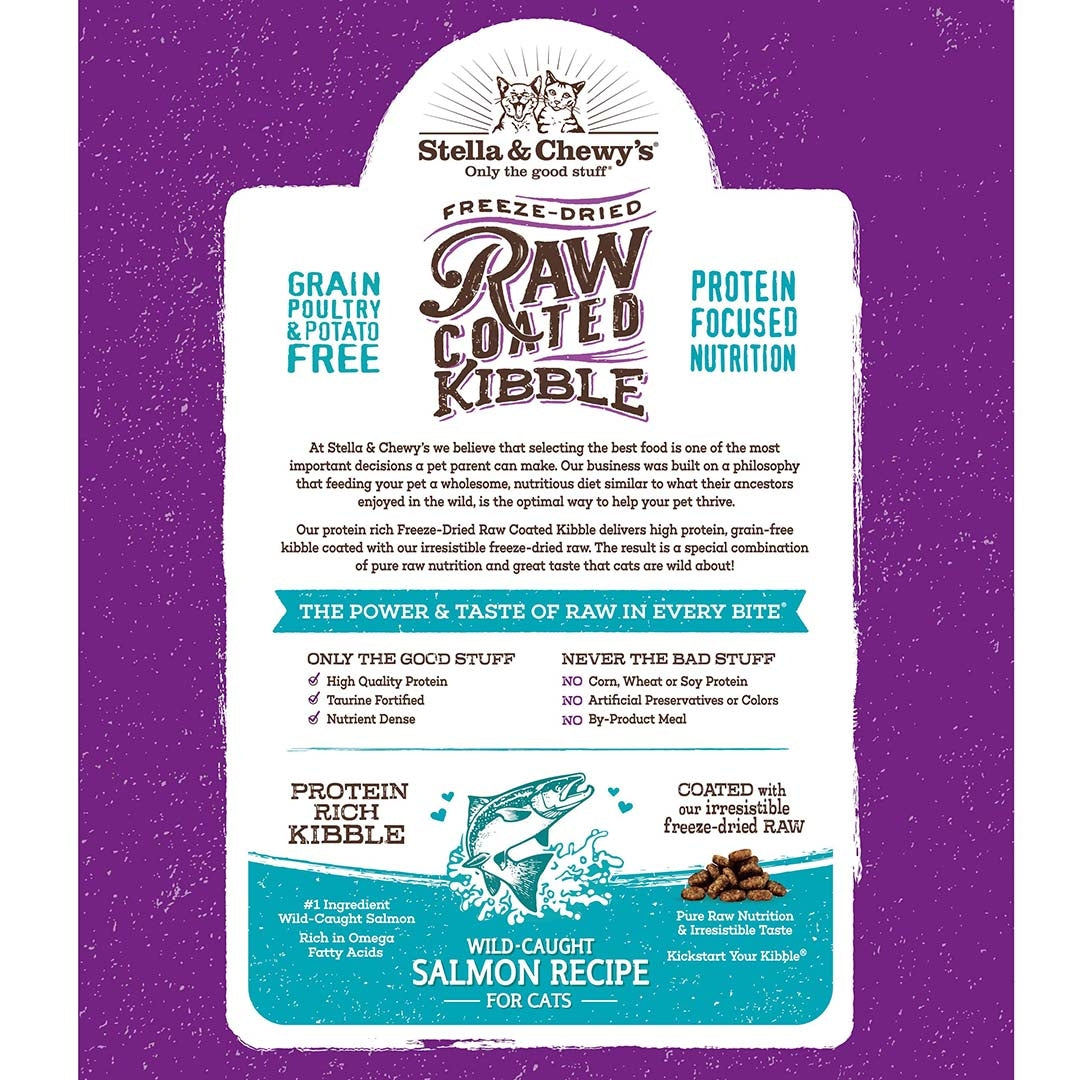 Stella &amp; Chewy&#39;s - Raw Coated Kibble Wild-Caught Salmon Cat Food (5lb)
