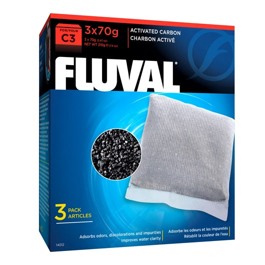Fluval Carbon pour filtres C3 Power, paquet de 3