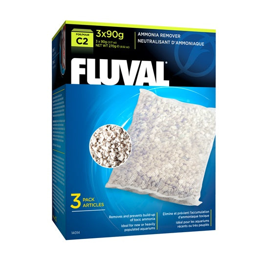 Dissolvant d&#39;ammoniac Fluval pour filtres C2 Power, paquet de 3