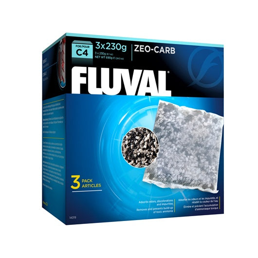 Fluval Zeo-Carb pour filtres de puissance C4, paquet de 3