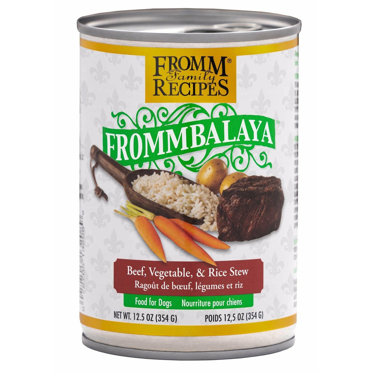 Fromm Family Recipes Frommbalaya - Ragoût de bœuf, légumes et riz - Nourriture en conserve pour chiens (354g)