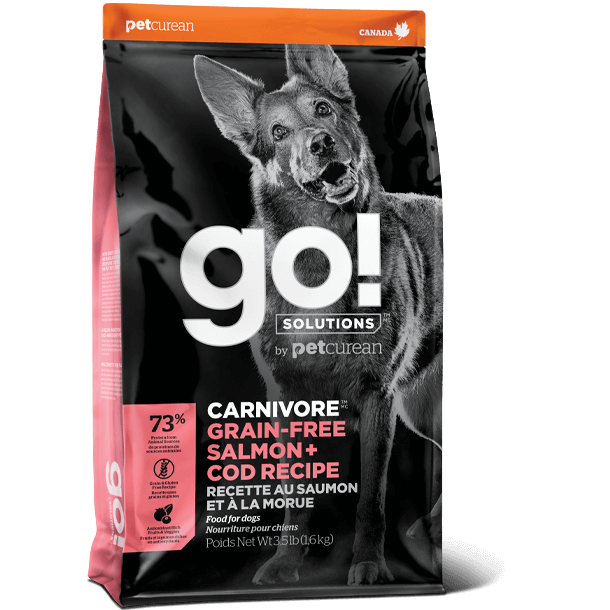 Go! Solutions Carnivore - Saumon + morue - Nourriture sans-grains pour chiens (3.5lb, 12lb, 22lb)