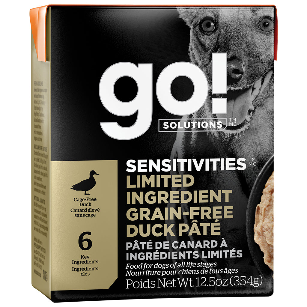 Go! Solutions Sensitivities LID Grain-Free Duck Pâté Tetra Pak Dog Food (12.5oz/354g)