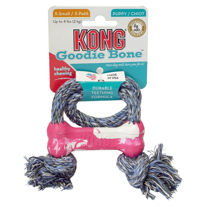 Kong puppy goodie bone with rope top