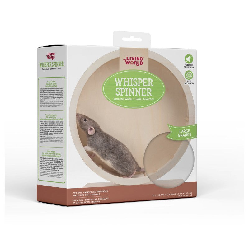 Living World Whisper Spinner (Large) - Silent Exercise Wheel for Rodents/Small Animals