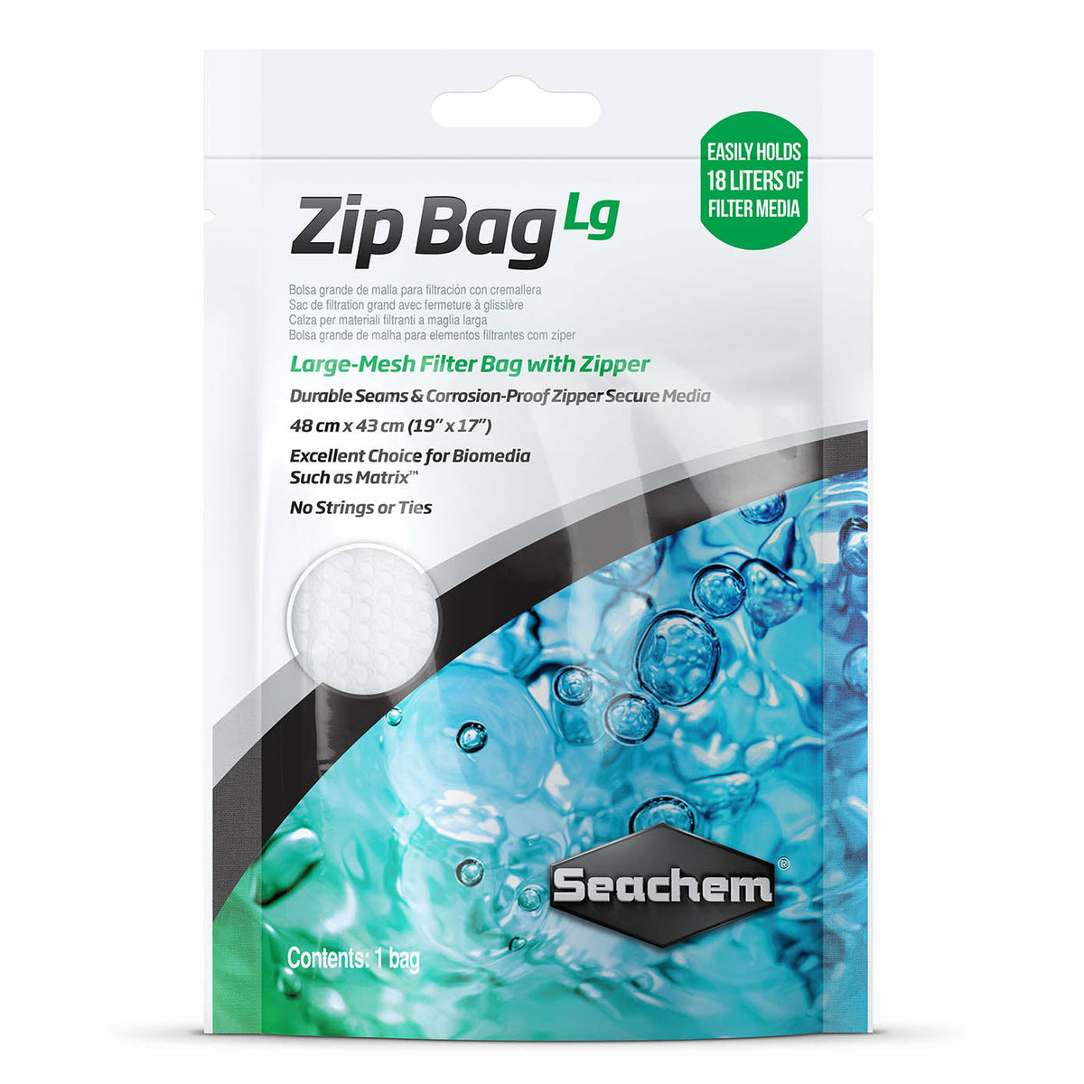 Seachem Grand sac zippé (Zip Bag)