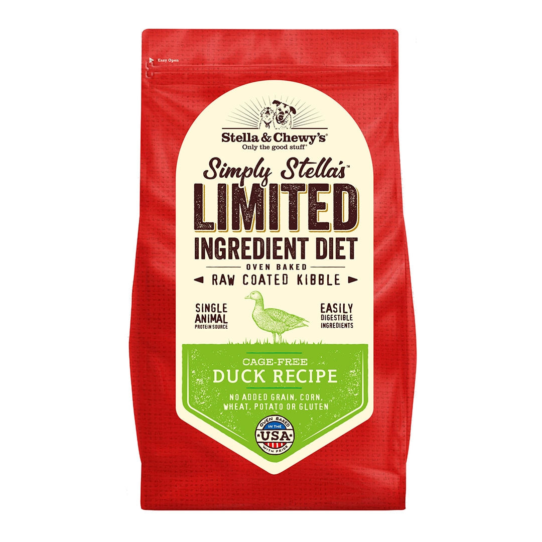 Stella &amp; Chewy&#39;s - Simply Stella&#39;s Limited Ingredient Diet - Duck Recipe - Raw Coated Kibble Dog Food