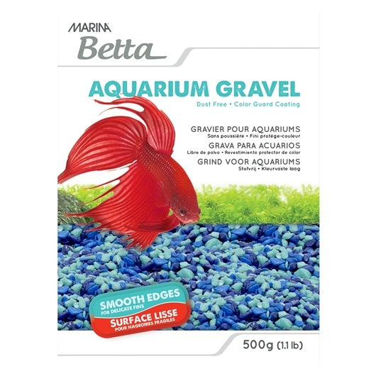 Gravier Marina Betta - Bleu tricolore - 500 g (1,1 lb)
