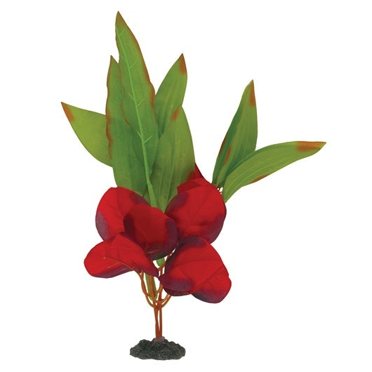 Marina Naturals - Plante en soie à feuilles d&#39;épée rouge et verte - Moyenne - 23-25,5 cm (9-10&quot;)